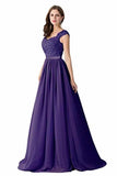 Elegant A Line Wedding Bridesmaid Chiffon Elegant Long PA2NLG54