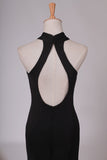 2024 Sexy Open Back Prom Dresses Halter Sheath Spandex PFL8G49H