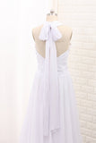 2024 Chiffon Halter With Ruffles And Slit Court Train PPRR57HC