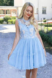 Elegant Jewel Short Cheap Tulle Homecoming Party Dresses PBB2QF9Q