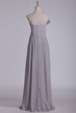 2024 Sheath Bridesmaid Dresses Strapless Chiffon With P3TMRZTN