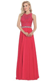 2024 Open Back Scoop A Line Prom Dresses With PJZ6MDSD