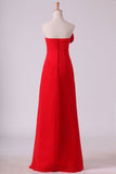 2024 New Arrival Bridemaid Dress Strapless Chiffon With Ruffles Floor PL1A5HYG