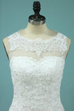 2024 Wedding Dresses Mermaid Scoop Sweep Train Tulle P1YP3AML