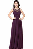 Elegant Chip A-Line Chiffon Evening Bridesmaid Ball Gown PFHC6AR3