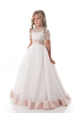 2024 Flower Girl Dresses A Line Scoop Beaded Bodice Tulle PP2FYDCG