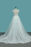 2024 Scoop Tulle Mermaid Wedding Dresses With Applique P465CLCN