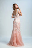 2024 Bicolor Prom Dresses Bateau Mermaid Low Back Sweep/Brush Train Tulle With Ivory P49Q2PBX