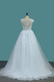 2024 Tulle A Line Scoop Wedding Dresses With PGJ9RHJR