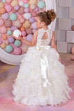 2024 Flower Girl Dresses A Line Chiffon & Lace With Sash P5LA1H1Z