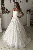 Sweetheart Appliques Organza Long Wedding P89SE3B8