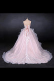 Ball Gown Strapless Sweetheart Wedding Dresses With Lace Applique Tulle PJYPFNA5