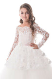 2024 Tulle Boat Neck Flower Girl Dresses A Line Long PNTH9RZ5