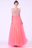 2024 Prom Dresses A Line Strapless Beaded Bodice Tulle P3E3MC76