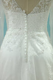 2024 V Neck Sheath Wedding Dresses With Applique Long Sleeves PZLDKTJM