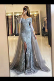 Prom Dresses Mermaid/Trumpet Satin With Applique Sweep Train PF5KBLZP