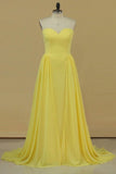 2024 New Arrival Chiffon Bridesmaid Dresses Sweetheart Sweep Train A P35NLGRT