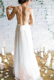 2024 Sexy Open Back Spaghetti Straps Wedding Dresses A Line PJ7FZNCY