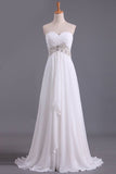 2024 A Line Sweetheart Chiffon With Beads And Ruffles Wedding P82FBNCN