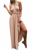 Sexy Variety-Style Elegant V-Neck Pleated Pleated Evening Sleeveless Back Cross PDYHKN3G