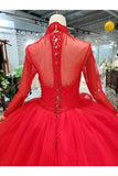 Ball Gown Wedding Dresses High Neck Aline Top Quality Appliques PPLRDT61