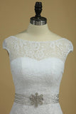 2024 Scoop Cap Sleeves Mermaid Wedding Dresses PMMLJMAD