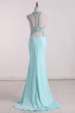 2024 Spandex Scoop Prom Dresses Mermaid With PRSK8MGF