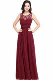 Elegant Chip A-Line Chiffon Evening Bridesmaid Ball Gown PFHC6AR3