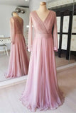 Pretty Flowy Long Elegant Simple Cheap Chiffon Prom Dresses PN1H4M79