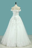 2024 Wedding Dresses A Line Off The Shoulder With Bow Knot PF9DMTT6