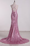 2024 Mermaid Spaghetti Straps Prom Dresses With P5RJJKQY