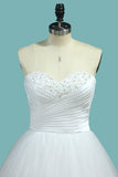 2024 Wedding Dress A Line Sweetheart Tulle With Beads PKJHRR7M