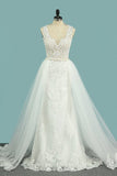 2024 Mermaid Wedding Dresses Scoop Tulle With Applique Court PPXJR2YG