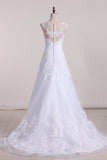 2024 Scoop A Line Wedding Dresses Tulle PXJ35KBT