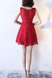 2024 Homecoming Dresses A Line Scoop Lace Short/Mini P2NBXN73