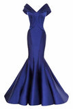 2024 Satin Off The Shoulder Evening Dresses Mermaid PPFHXB47