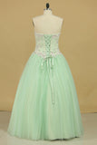 2024 Quinceanera Dresses Sweetheart Ball Gown Tulle With Applique P4QLEDDQ