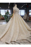 Ball Gown Wedding Dresses Off The Shoulder Top Quality Appliques PDK6762S