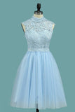 2024 A Line Homecoming Dresses High Neck Tulle P9GGPPS5