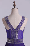 2024 A Line Beaded Bodice Short Homecoming Dresses PE5C4HE2