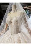 Ball Gown Wedding Dresses Long Sleeves Sweetheart Top Quality Appliques PD9J52PK