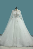 2024 Luxurious Wedding Dresses High Neck Tulle With Sequins Beads Crystals PHG6S3SQ