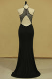 2024 Scoop Sheath Floor Length Prom Dresses Spandex P5LHCRKX