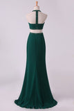 2024 Sexy Open Back Prom Dresses Scoop Chiffon With Ruffles PE5GMDGX