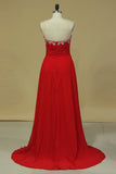 2024 Prom Dress Sweetheart A Line Chiffon With Ruffles And PAXRTLCN