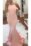 2024 New Arrival Halter Open Back Satin With Slit Mermaid P9A2X8XP