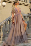 2024 New Arrival Straps Prom Dresses A Line Tulle With Beading PG94XFXM