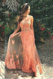 V Neck Prom Dresses A Line Tulle PKC2GMDG