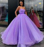 Sweetheart Strapless Yellow Long Modest Prom Gown, Ball Gown Quinceanera Dresses STI15441