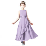 Dark Blue Sleeveless Chiffon Ruffles Flower Girl Dresses